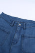 Vintage Casual Pocket Flared Jeans